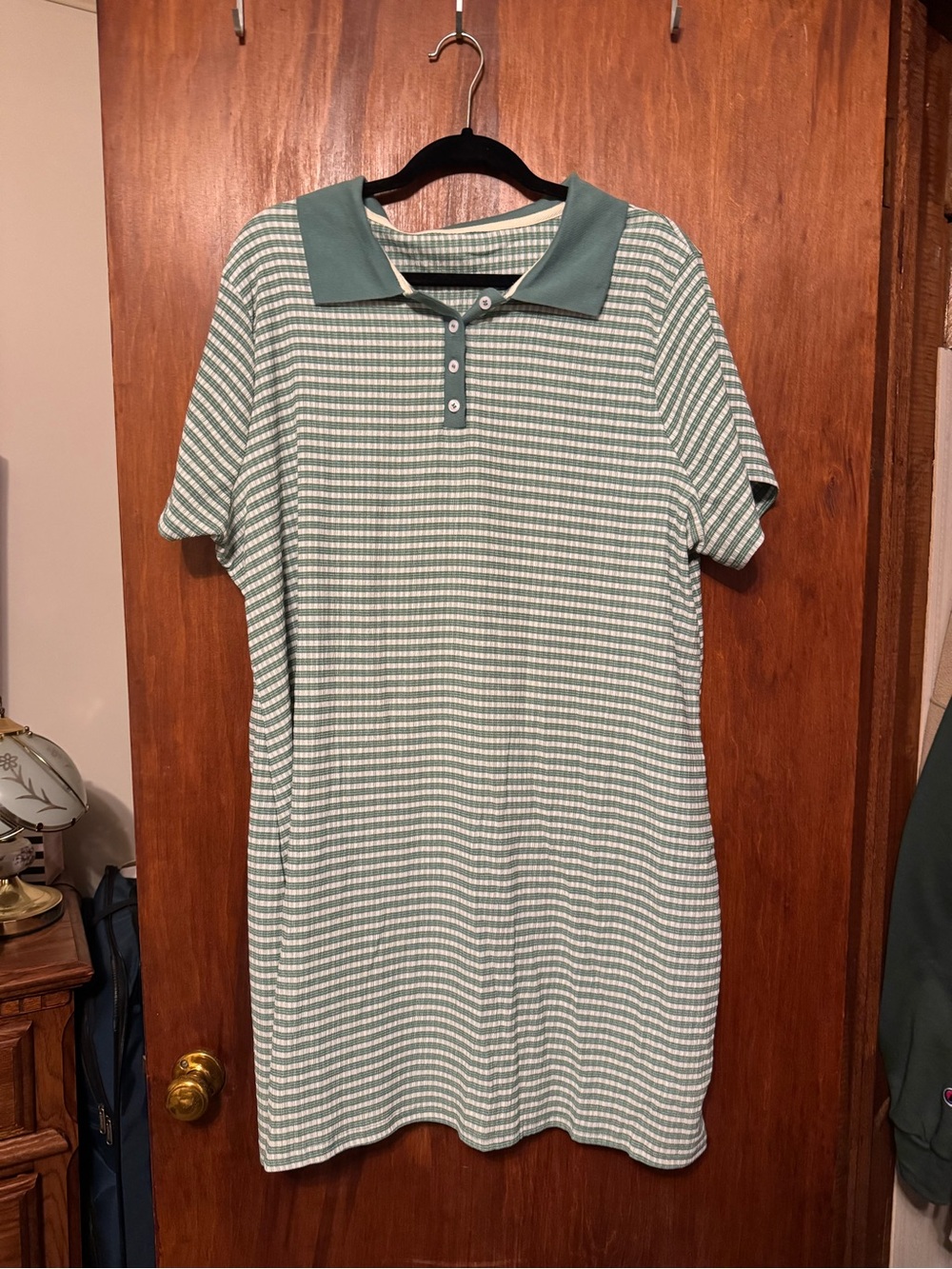 Women’s Plus Size Preppy Collared Stripe Dress 3XL
